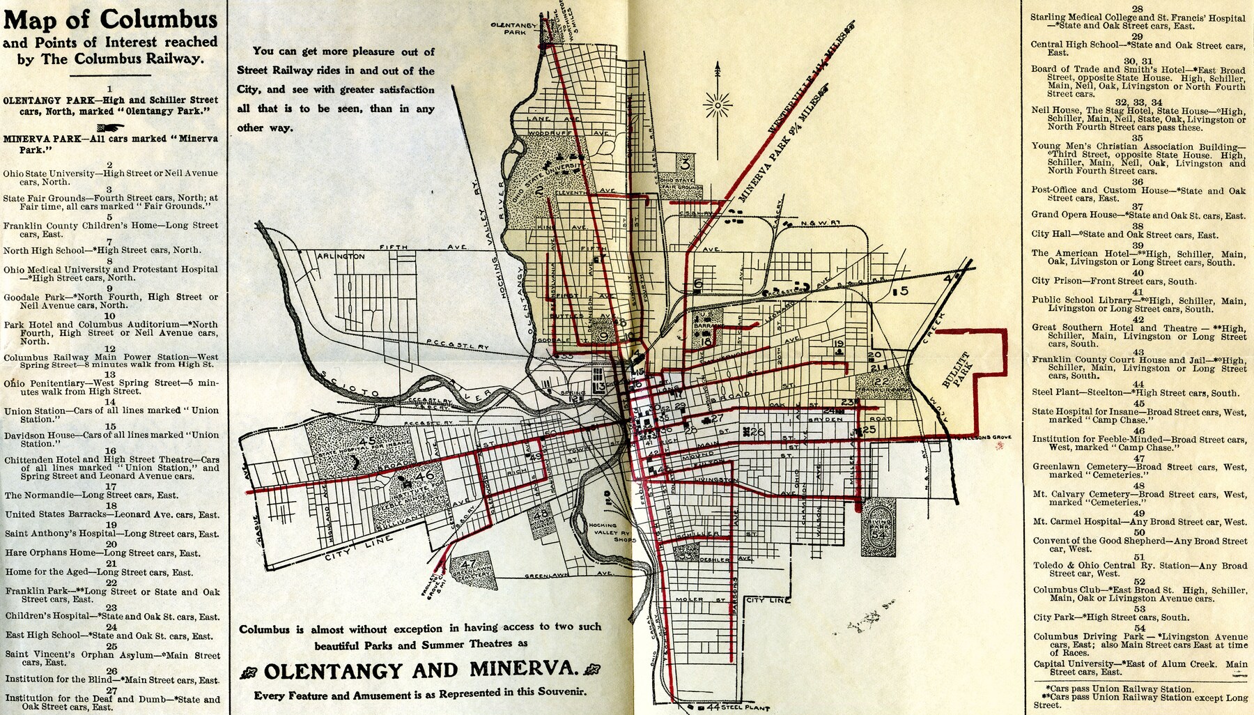 Columbus railway map